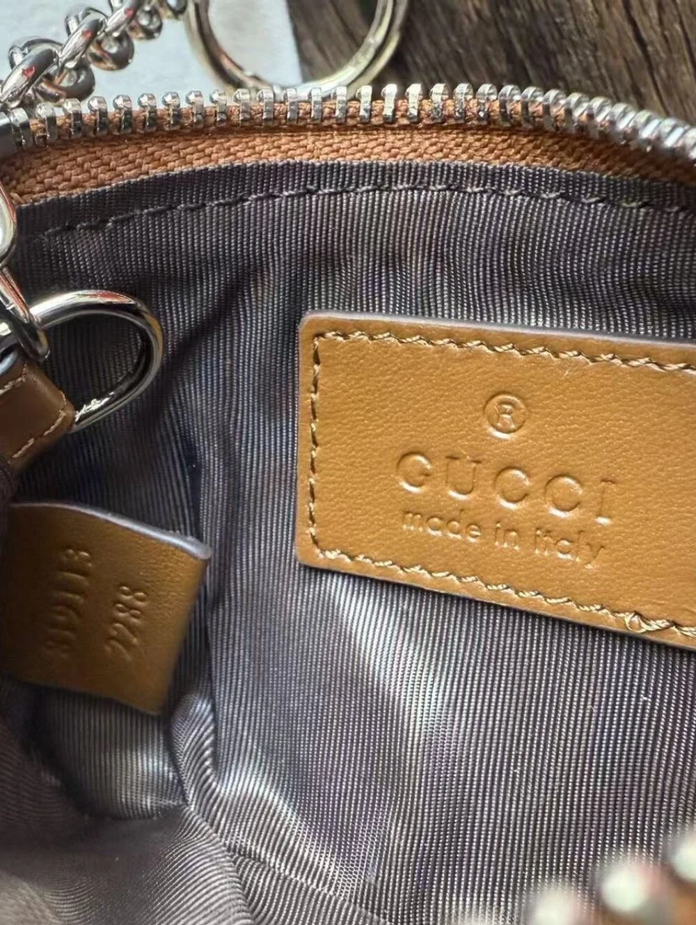 Gucci Denim GG Monogram Selleria Key Case Blue